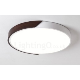Retro noce color legno ultra sottile rotondo dimmerabile montaggio a filo soffitto luci con paralume in acrilico può essere utilizzato anche come luce da parete