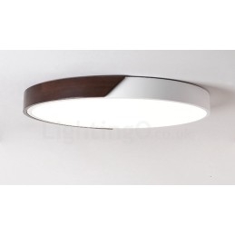Retro noce color legno ultra sottile rotondo dimmerabile montaggio a filo soffitto luci con paralume in acrilico può essere utilizzato anche come luce da parete