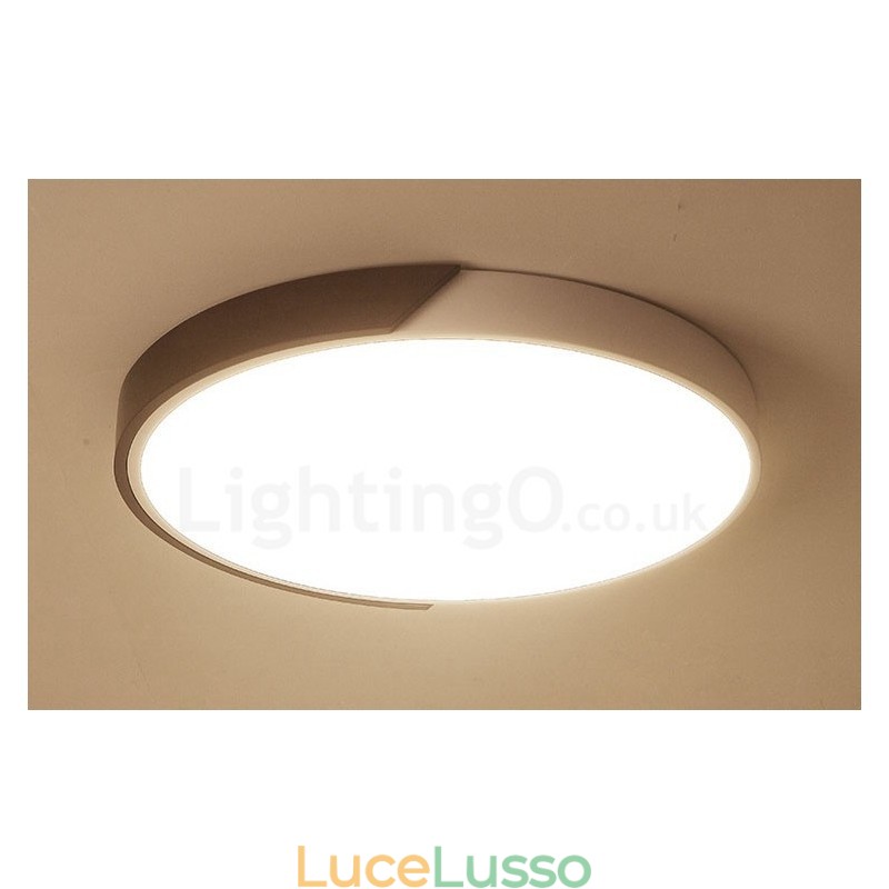 Retro noce color legno ultra sottile rotondo dimmerabile montaggio a filo soffitto luci con paralume in acrilico può essere utilizzato anche come luce da parete