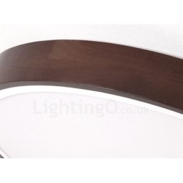 Retro noce color legno ultra sottile rotondo dimmerabile montaggio a filo soffitto luci con paralume in acrilico può essere utilizzato anche come luce da parete