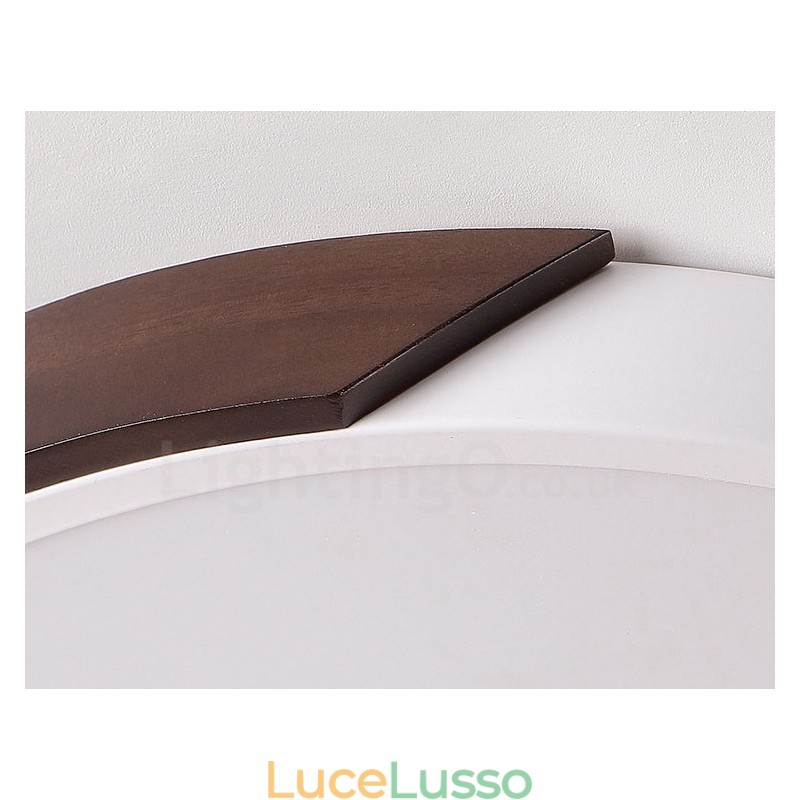 Retro noce color legno ultra sottile rotondo dimmerabile montaggio a filo soffitto luci con paralume in acrilico può essere utilizzato anche come luce da parete