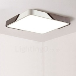 Retro noce color legno ultra sottile quadrato dimmerabile plafoniere da soffitto con paralume in acrilico può essere utilizzato anche come lampada da parete