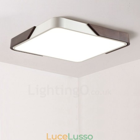 Retro noce color legno ultra sottile quadrato dimmerabile plafoniere da soffitto con paralume in acrilico può essere utilizzato anche come lampada da parete Retro noce color legno ultra sottile quadrato dimmerabile plafoniere da soffitto con paralume in acrilico può essere utilizzato anche come lampada da parete