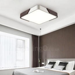 Retro noce color legno ultra sottile quadrato dimmerabile plafoniere da soffitto con paralume in acrilico può essere utilizzato anche come lampada da parete