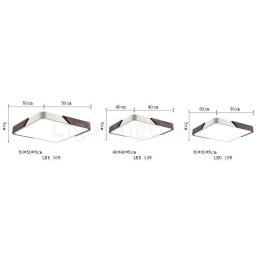 Retro noce color legno ultra sottile quadrato dimmerabile plafoniere da soffitto con paralume in acrilico può essere utilizzato anche come lampada da parete