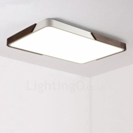 Retro noce color legno ultra sottile rettangolare dimmerabile plafoniere da soffitto con paralume in acrilico può essere utilizzato anche come applique