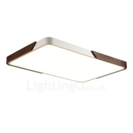 Retro noce color legno ultra sottile rettangolare dimmerabile plafoniere da soffitto con paralume in acrilico può essere utilizzato anche come applique