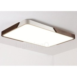 Retro noce color legno ultra sottile rettangolare dimmerabile plafoniere da soffitto con paralume in acrilico può essere utilizzato anche come applique