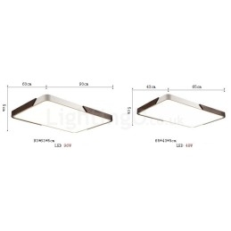 Retro noce color legno ultra sottile rettangolare dimmerabile plafoniere da soffitto con paralume in acrilico può essere utilizzato anche come applique