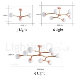 Lampadario molecolare in legno moderno nordico Magic Bean Wood con paralumi in vetro