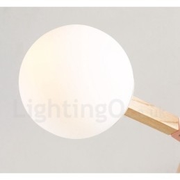 Lampadario molecolare in legno moderno nordico Magic Bean Wood con paralumi in vetro