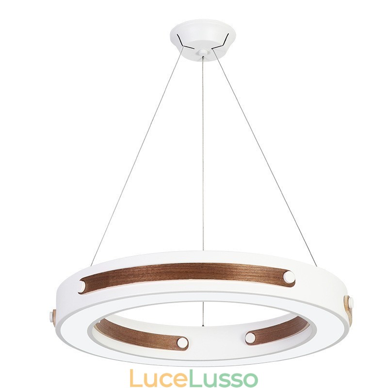 Lampada a sospensione moderna e contemporanea con paralume in acrilico, multicolore, ad anello