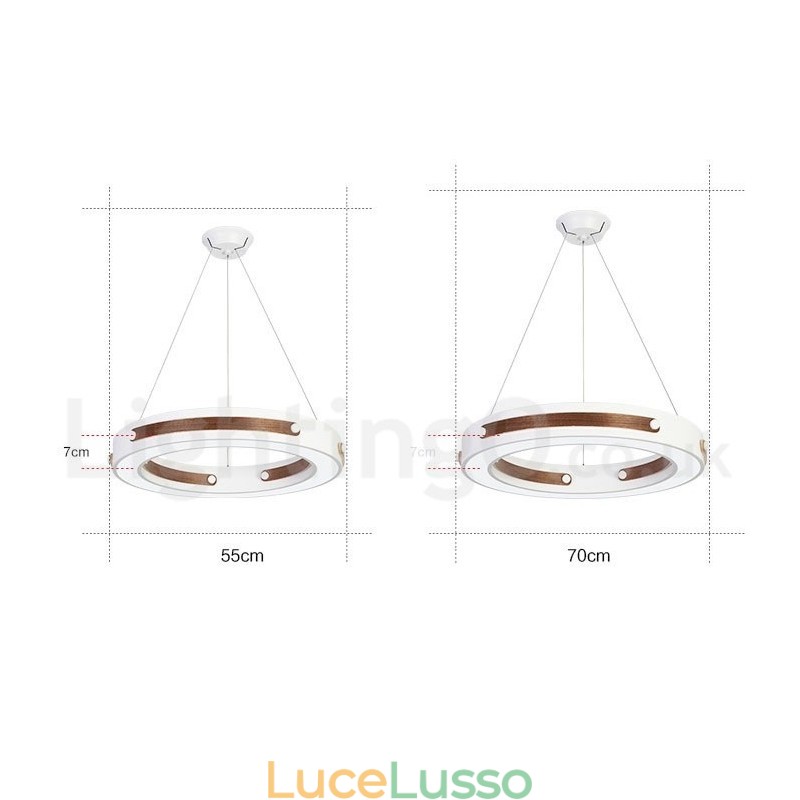 Lampada a sospensione moderna e contemporanea con paralume in acrilico, multicolore, ad anello