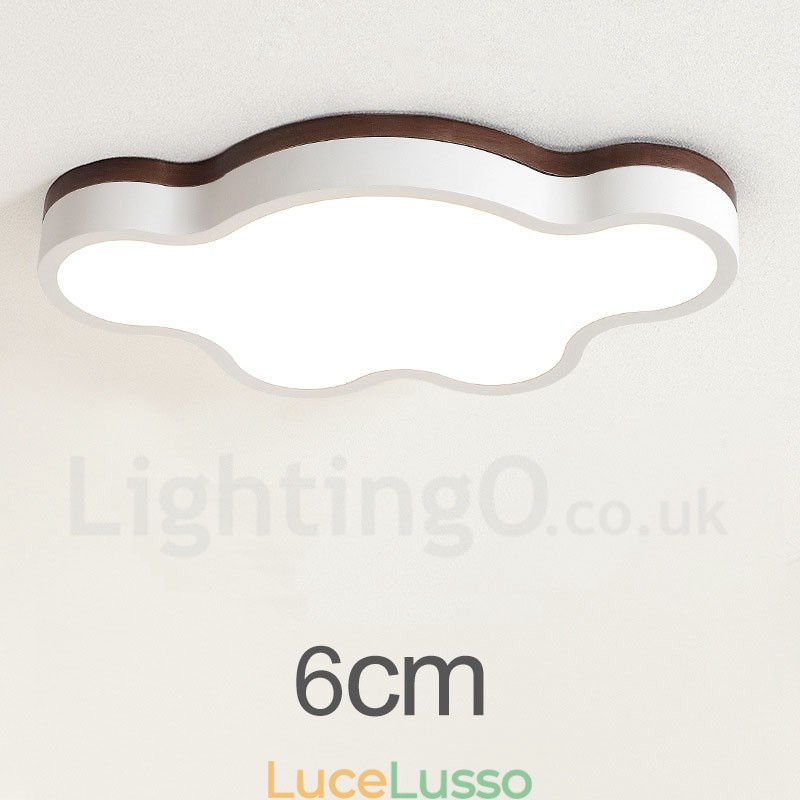 Lampada da soffitto per bambini in legno retrò con luce a filo in acciaio