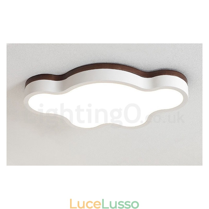 Lampada da soffitto per bambini in legno retrò con luce a filo in acciaio