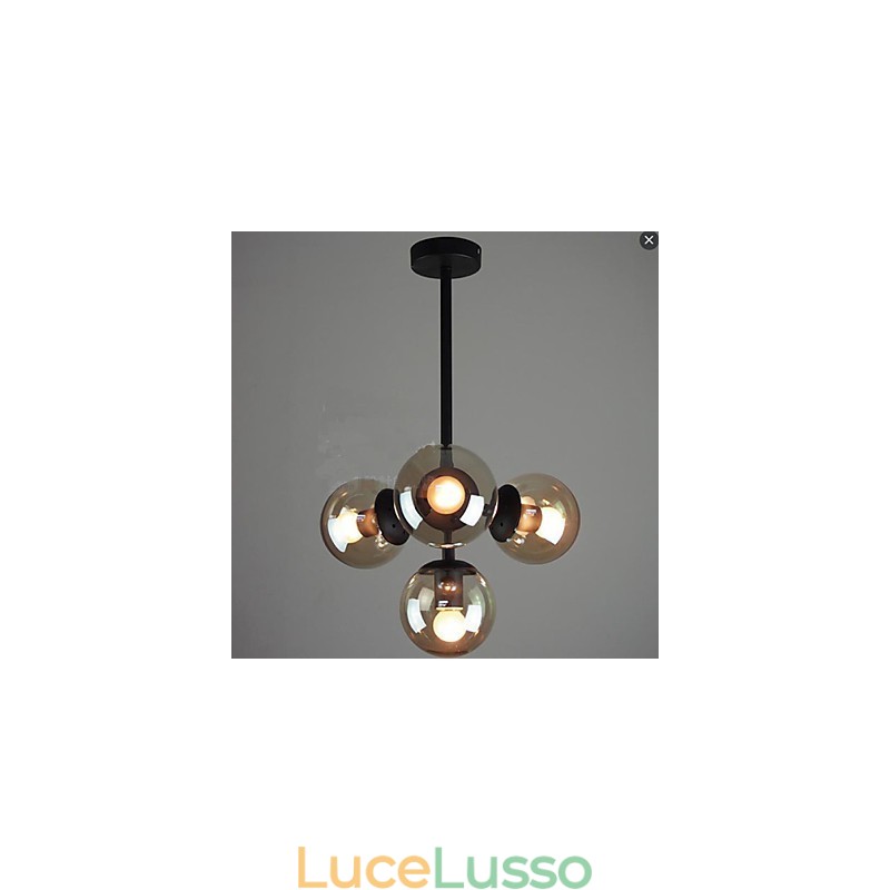 Lampade da soffitto molecolari a forma di fagiolo di ferro con sfera di vetro