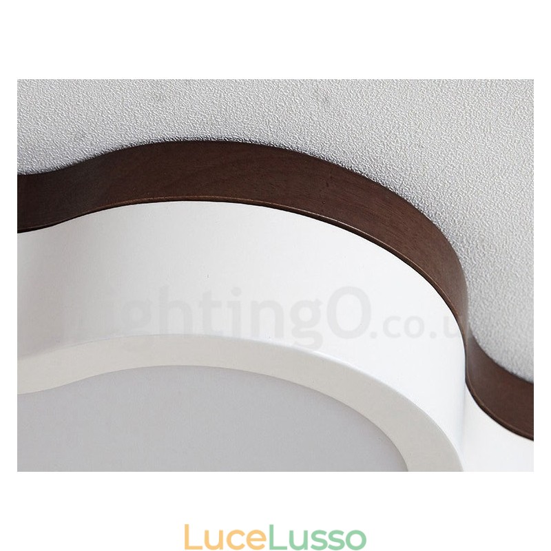 Lampada da soffitto per bambini in legno retrò con luce a filo in acciaio