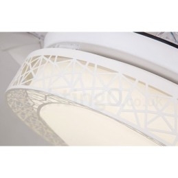 Ventilatore da soffitto moderno e contemporaneo con telecomando, 108 cm (42"), luce con paralume in acrilico, motore in rame puro muto, 91 cm (36")