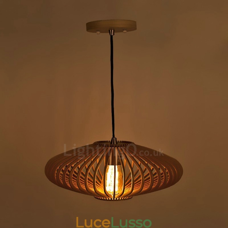 1 luce lanterna vintage lampadario in legno industriale vento loft legno lineare illuminazione pendente
