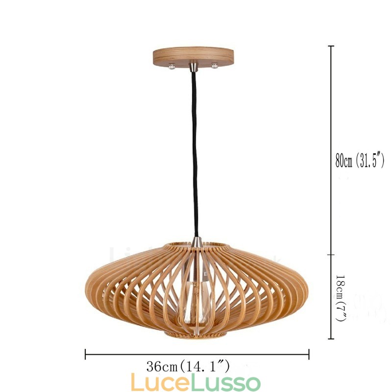 1 luce lanterna vintage lampadario in legno industriale vento loft legno lineare illuminazione pendente