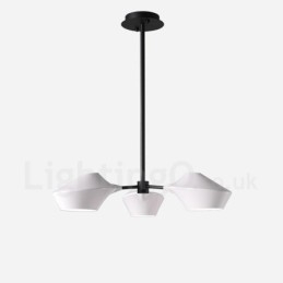 Lampadario retrò lineare a 3 luci con paralumi in acrilico per esterni Garage