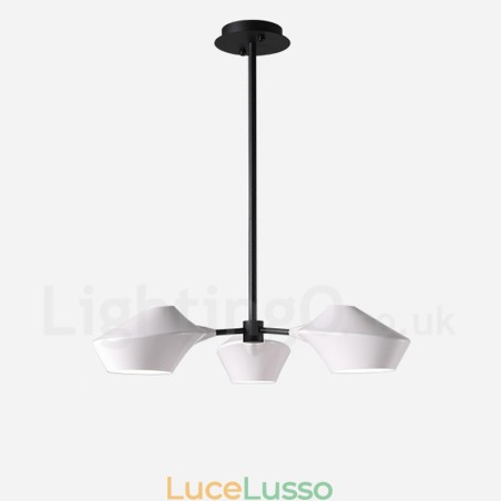 Lampadario retrò lineare a 3 luci con paralumi in acrilico per esterni Garage Lampadario retrò lineare a 3 luci con paralumi in acrilico per esterni Garage