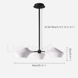 Lampadario retrò lineare a 3 luci con paralumi in acrilico per esterni Garage