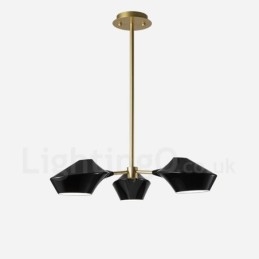 Lampadario retrò lineare a 3 luci con paralumi in acrilico per esterni Garage