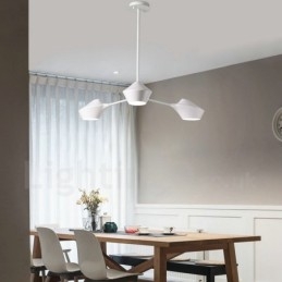 Lampadario retrò lineare a 3 luci con paralumi in acrilico per esterni Garage