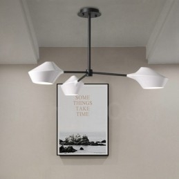 Lampadario retrò lineare a 3 luci con paralumi in acrilico per esterni Garage