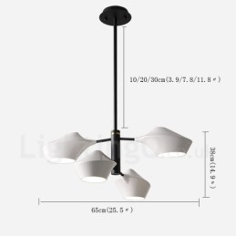 Lampadario retrò lineare a due livelli, 4 luci con paralumi in acrilico, per esterni, garage