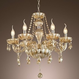 Lampadario in vetro elettroplaccato in cristallo classico tradizionale