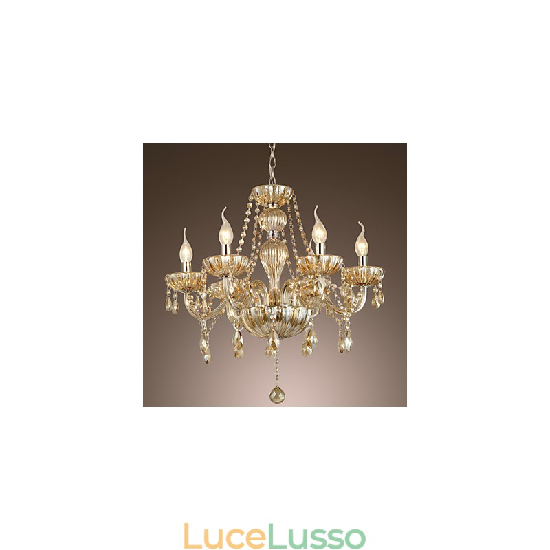 Lampadario in vetro elettroplaccato in cristallo classico tradizionale
