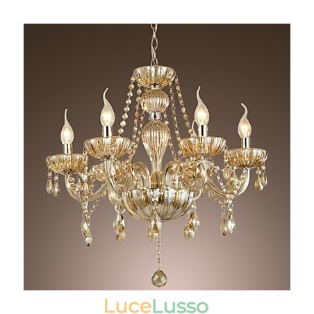Lampadario in vetro elettroplaccato in cristallo classico tradizionale Lampadario in vetro elettroplaccato in cristallo classico tradizionale