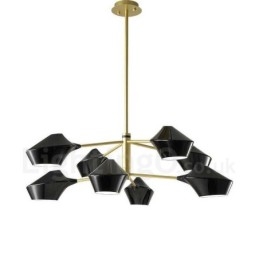 Lampadario retrò lineare multicolore a due livelli, 8 luci con paralumi in acrilico, per esterni, garage