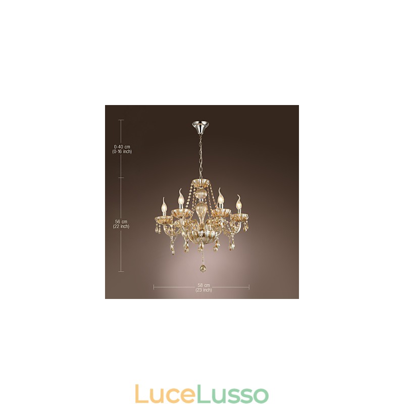 Lampadario in vetro elettroplaccato in cristallo classico tradizionale