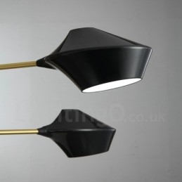 Lampadario retrò lineare multicolore a due livelli, 8 luci con paralumi in acrilico, per esterni, garage