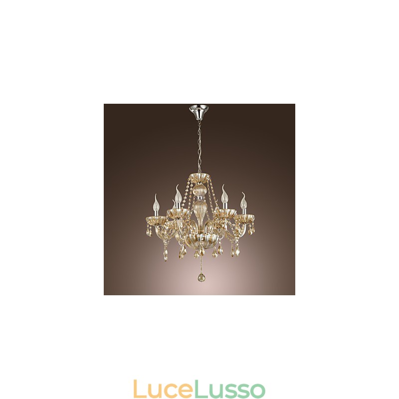 Lampadario in vetro elettroplaccato in cristallo classico tradizionale