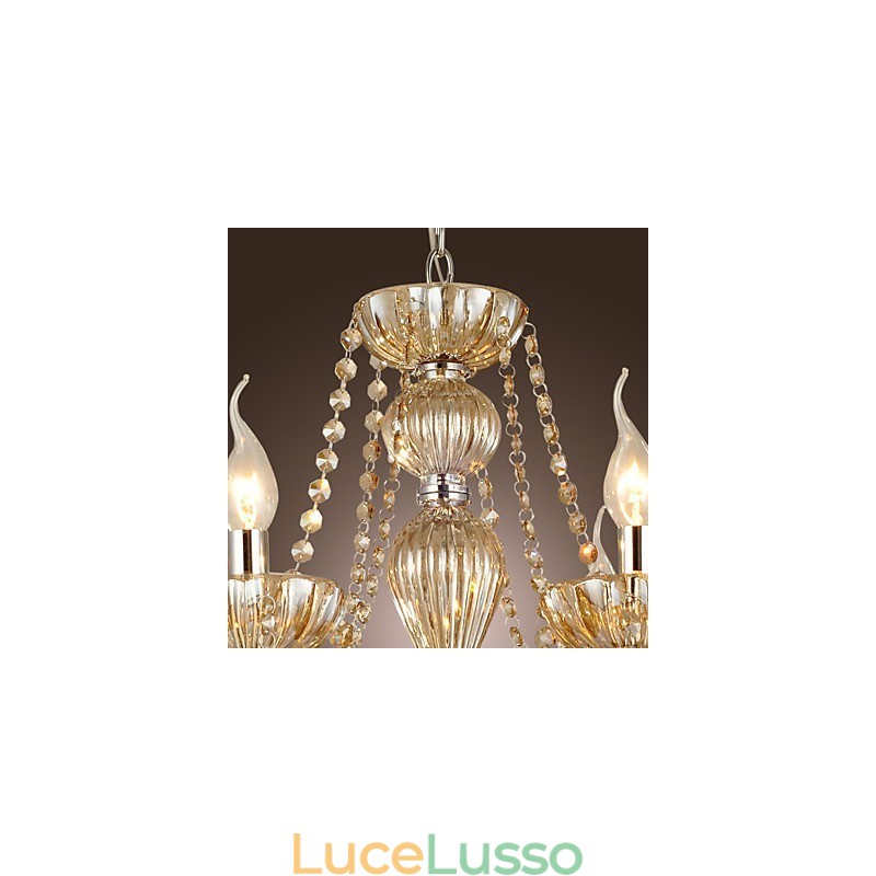 Lampadario in vetro elettroplaccato in cristallo classico tradizionale