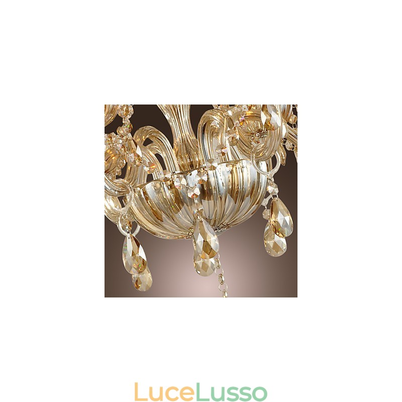 Lampadario in vetro elettroplaccato in cristallo classico tradizionale