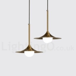 1 luce stile industriale oro mini stile lampada a sospensione finitura elettrolitica verniciata con paralume in vetro