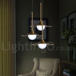 1 luce stile industriale oro mini stile lampada a sospensione finitura elettrolitica verniciata con paralume in vetro