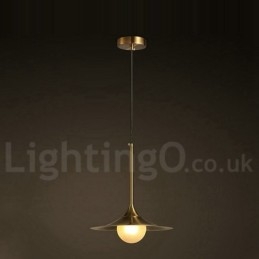 1 luce stile industriale oro mini stile lampada a sospensione finitura elettrolitica verniciata con paralume in vetro