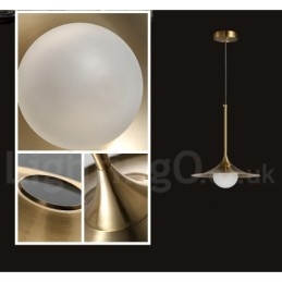 1 luce stile industriale oro mini stile lampada a sospensione finitura elettrolitica verniciata con paralume in vetro