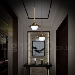 1 luce stile industriale oro mini stile lampada a sospensione finitura elettrolitica verniciata con paralume in vetro