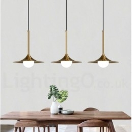 1 luce stile industriale oro mini stile lampada a sospensione finitura elettrolitica verniciata con paralume in vetro
