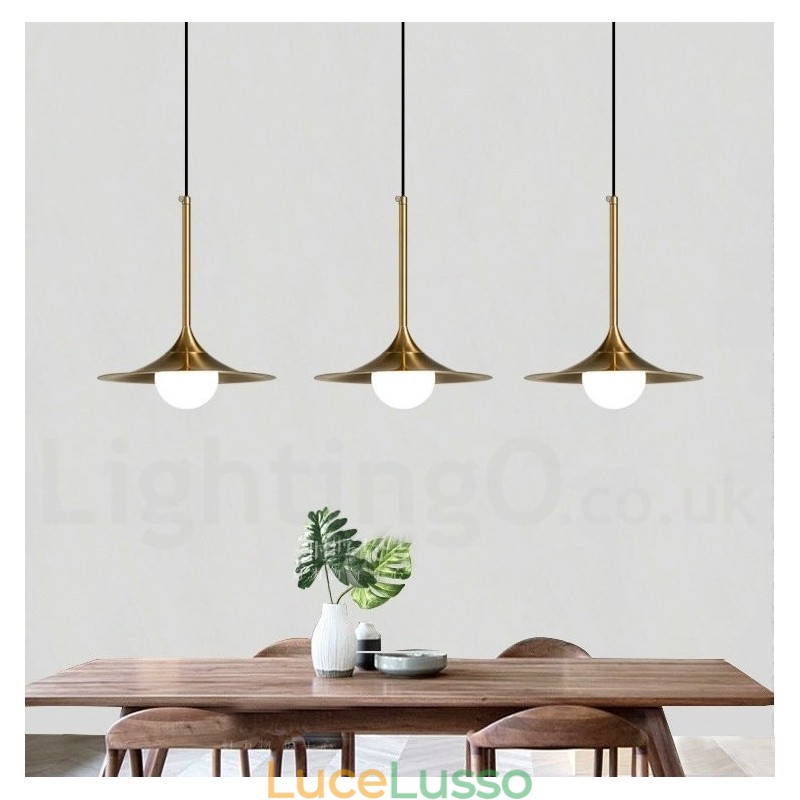 1 luce stile industriale oro mini stile lampada a sospensione finitura elettrolitica verniciata con paralume in vetro