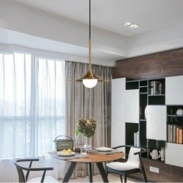1 luce stile industriale oro mini stile lampada a sospensione finitura elettrolitica verniciata con paralume in vetro