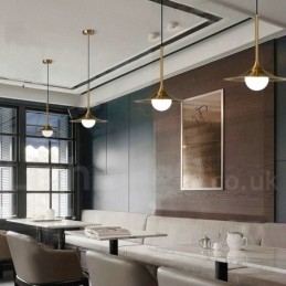1 luce stile industriale oro mini stile lampada a sospensione finitura elettrolitica verniciata con paralume in vetro