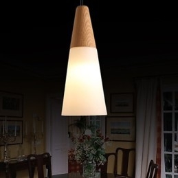 Lampadario Mini Stile Moderno Contemporaneo Legno Bambù